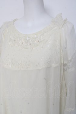 画像3: axes femme / フラワーレース半袖シフォントップス  生成り Y-26-03-06-101-AX-TO-SZ-ZY