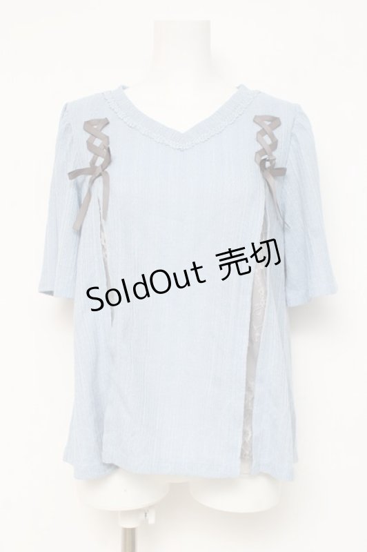 画像1: axes femme / レースアッププルオーバー M サックス Y-26-03-06-104-AX-TO-SZ-ZS (1)