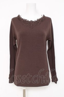 画像1: axes femme / モチーフレースインナー  茶 Y-26-03-06-105-AX-TO-SZ-ZY