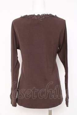 画像2: axes femme / モチーフレースインナー  茶 Y-26-03-06-105-AX-TO-SZ-ZY