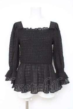 画像1: axes femme / シアーシャーリングブラウス  黒 Y-26-03-06-107-AX-TO-SZ-ZY