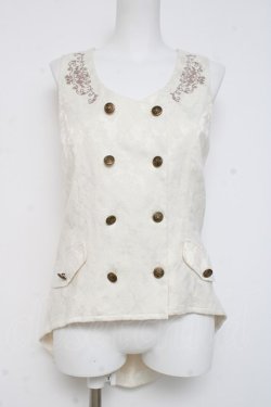 画像1: axes femme / Ｗブレストジャカードベスト F 生成り Y-26-03-06-109-AX-JA-SZ-ZY