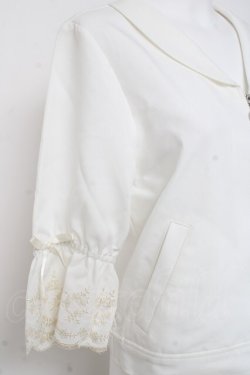 画像3: axes femme / スカラップ刺繍袖ブルゾン  シロ Y-26-03-06-110-AX-TO-SZ-ZY