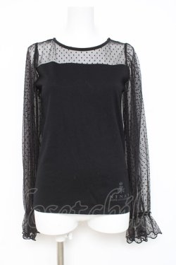 画像1: m petit by misako / NINA′S　切替カットソー  黒 Y-26-03-06-112-LO-TO-SZ-ZY