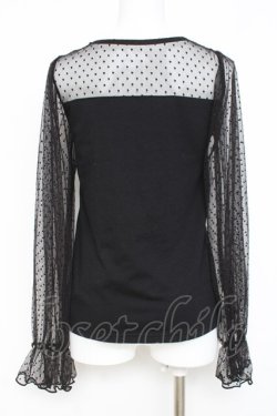 画像2: m petit by misako / NINA′S　切替カットソー  黒 Y-26-03-06-112-LO-TO-SZ-ZY