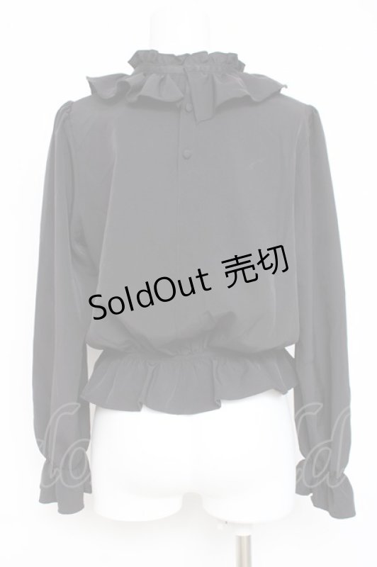 画像2: m petit by misako / フリルペプラムブラウス  黒 Y-26-03-06-115-LO-BL-SZ-ZY (2)