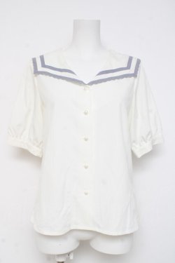 画像1: F i.n.t / レースライン使いセーラーブラウス F オフホワイト Y-26-03-06-117-CA-BL-SZ-ZY