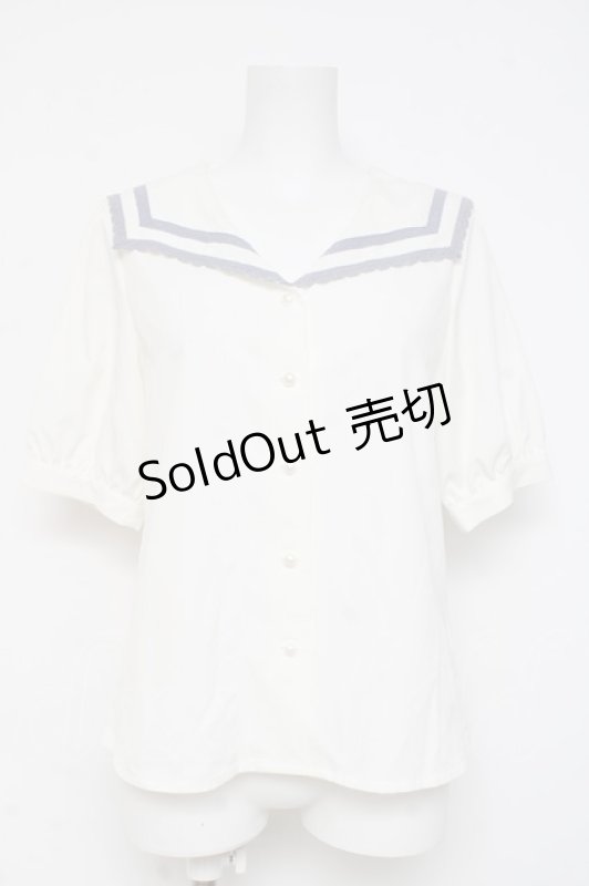 画像1: F i.n.t / レースライン使いセーラーブラウス F オフホワイト Y-26-03-06-117-CA-BL-SZ-ZY (1)