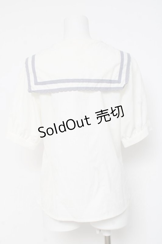 画像2: F i.n.t / レースライン使いセーラーブラウス F オフホワイト Y-26-03-06-117-CA-BL-SZ-ZY (2)