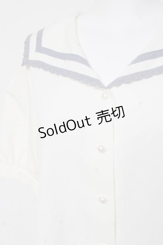 画像3: F i.n.t / レースライン使いセーラーブラウス F オフホワイト Y-26-03-06-117-CA-BL-SZ-ZY (3)