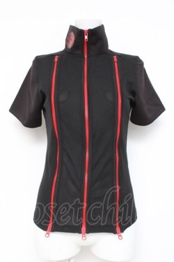 画像1: Qutie Frash / 龍刺繍3ZIPカットソー  黒 Y-26-03-06-124-QU-TO-SZ-ZY