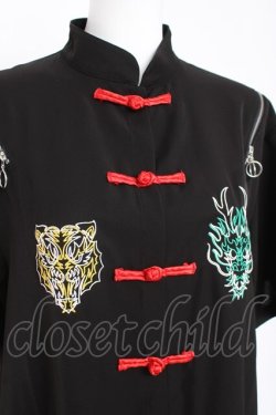 画像3: LISTEN FLAVOR / 刺繍入りチャイナシャツ  黒 Y-26-03-06-126-PU-BL-SZ-ZY