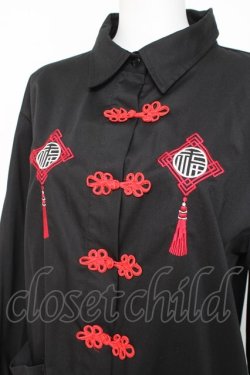 画像3: LISTEN FLAVOR / チャイナ長袖シャツ  黒 Y-26-03-06-128-PU-BL-SZ-ZY