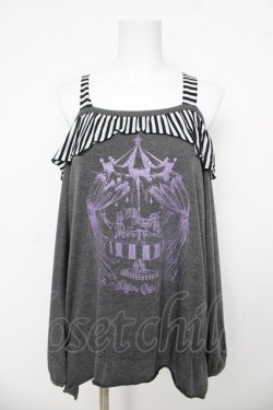 画像1: ALGONQUINS / メリーゴーランドptオフショルトップス F グレー Y-26-03-06-129-AL-TO-SZ-ZY