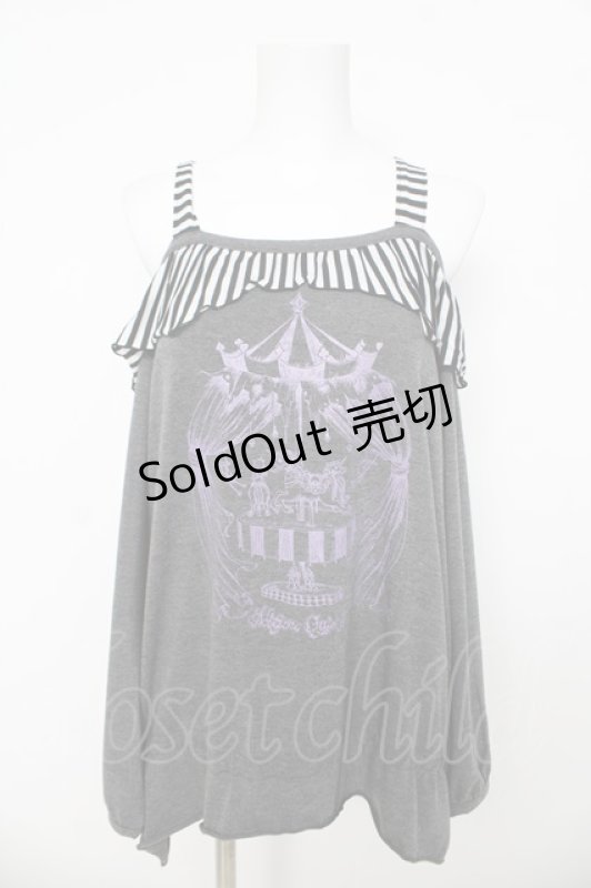 画像1: ALGONQUINS / メリーゴーランドptオフショルトップス F グレー Y-26-03-06-129-AL-TO-SZ-ZY (1)