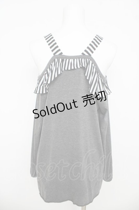 画像2: ALGONQUINS / メリーゴーランドptオフショルトップス F グレー Y-26-03-06-129-AL-TO-SZ-ZY (2)