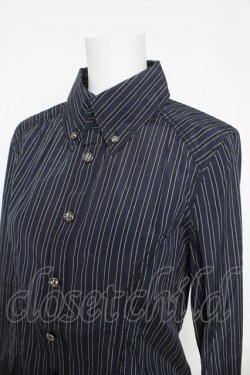 画像3: ALGONQUINS / レジメ柄イレヘムブラウス F ネイビー/ブラック Y-26-03-06-131-AL-BL-SZ-ZY