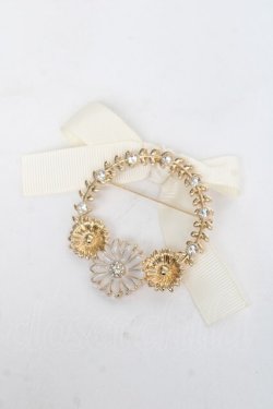 画像1: m petit by misako / AMフラワーリーフブローチ  ゴールド Y-26-03-06-017-LO-AC-SZ-ZY