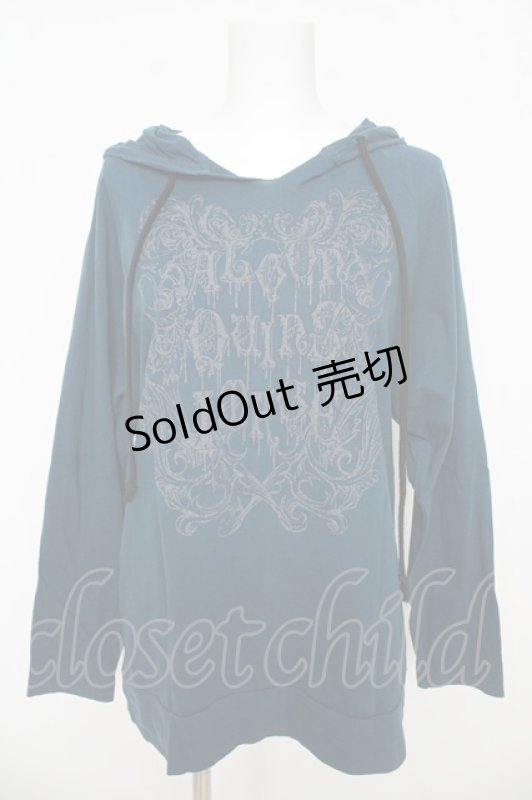 画像1: ALGONQUINS / ふくれプリントフードトップス F ブルーグリーン Y-26-03-06-133-AL-TO-SZ-ZY (1)