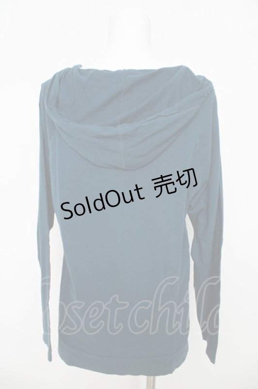 画像2: ALGONQUINS / ふくれプリントフードトップス F ブルーグリーン Y-26-03-06-133-AL-TO-SZ-ZY (2)