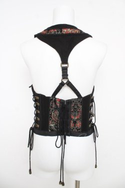 画像2: Ozz oneste / チャイナコルセットベスト  黒 Y-26-03-06-137-OO-TO-SZ-ZY