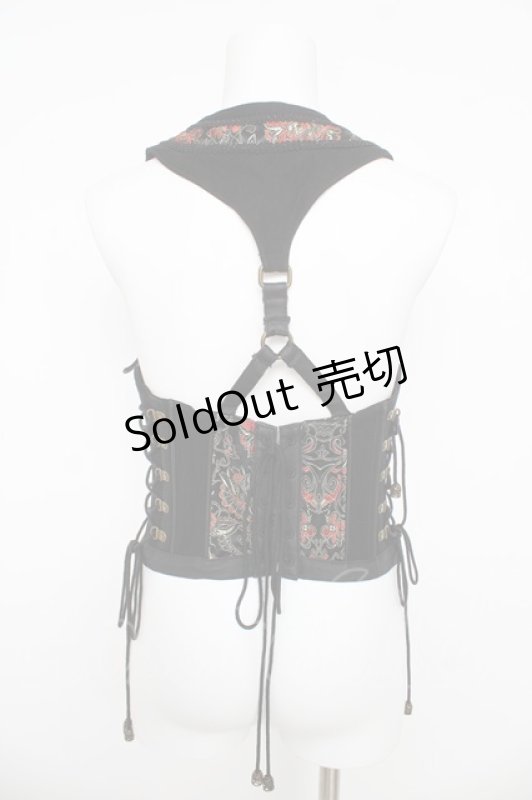 画像2: Ozz oneste / チャイナコルセットベスト  黒 Y-26-03-06-137-OO-TO-SZ-ZY (2)