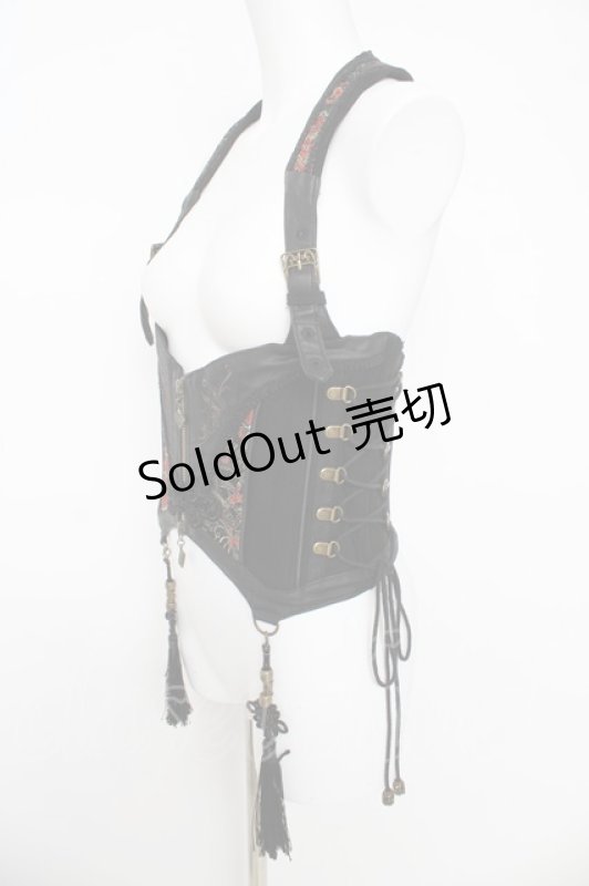 画像3: Ozz oneste / チャイナコルセットベスト  黒 Y-26-03-06-137-OO-TO-SZ-ZY (3)