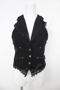 画像1: Ozz oneste / 花ジャガードベスト  黒 Y-26-03-06-138-OO-JA-SZ-ZY