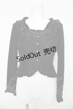 画像1: Ozz Croce / フロントレースバラptカーディガン  黒 Y-26-03-06-140-OO-TO-SZ-ZY