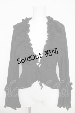 画像1: OZZ ANGELO / しわ加工フリルボレロ  黒 Y-26-03-06-141-OO-TO-SZ-ZY