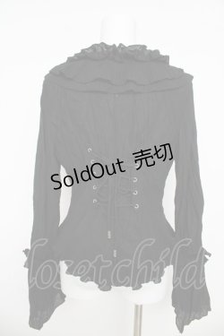 画像2: OZZ ANGELO / しわ加工フリルボレロ  黒 Y-26-03-06-141-OO-TO-SZ-ZY