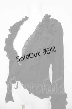 画像3: OZZ ANGELO / しわ加工フリルボレロ  黒 Y-26-03-06-141-OO-TO-SZ-ZY