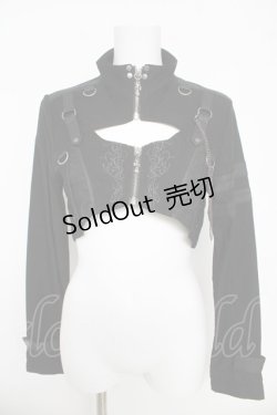 画像1: Ozz Croce / クロスZIPハイネックショートジャケット  黒 Y-26-03-06-142-OO-JA-SZ-ZY