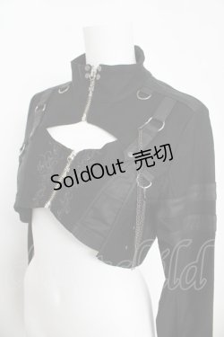画像3: Ozz Croce / クロスZIPハイネックショートジャケット  黒 Y-26-03-06-142-OO-JA-SZ-ZY