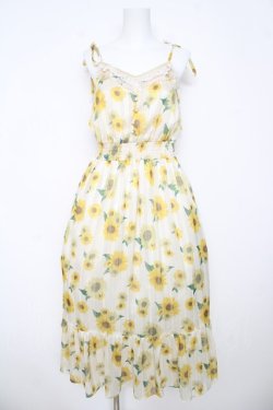 画像1: axes femme / ひまわり柄キャミワンピース  イエロー Y-26-03-06-146-AX-OP-SZ-ZY