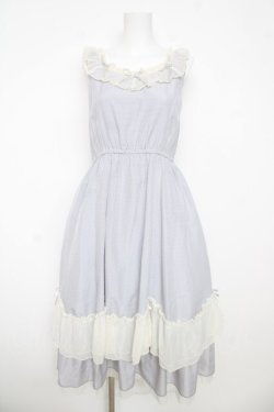 画像1: axes femme / ローズリボンチェックワンピース  サックス Y-26-03-06-149-AX-OP-SZ-ZY