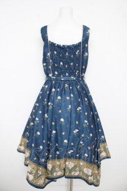 画像2: axes femme / Mulhouse Collection フラワーパネル柄イレヘムワンピース  紺 Y-26-03-06-150-AX-OP-SZ-ZY