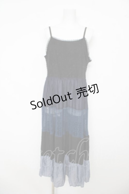 画像1: axes femme NOSTALGIE / 配色ティアードキャミワンピース  紺 Y-26-03-06-151-AX-OP-SZ-ZS (1)