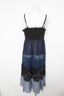 画像2: axes femme NOSTALGIE / 配色ティアードキャミワンピース  紺 Y-26-03-06-151-AX-OP-SZ-ZY