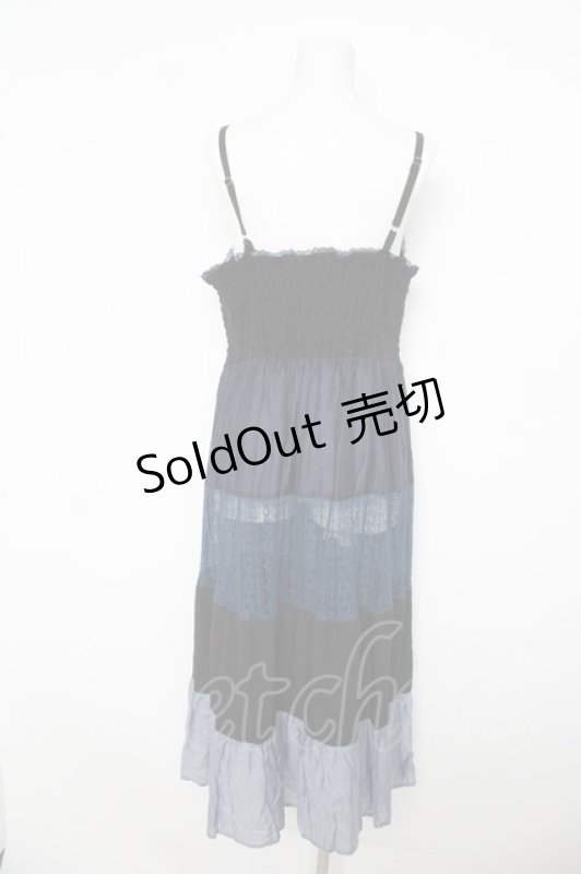 画像2: axes femme NOSTALGIE / 配色ティアードキャミワンピース  紺 Y-26-03-06-151-AX-OP-SZ-ZS (2)