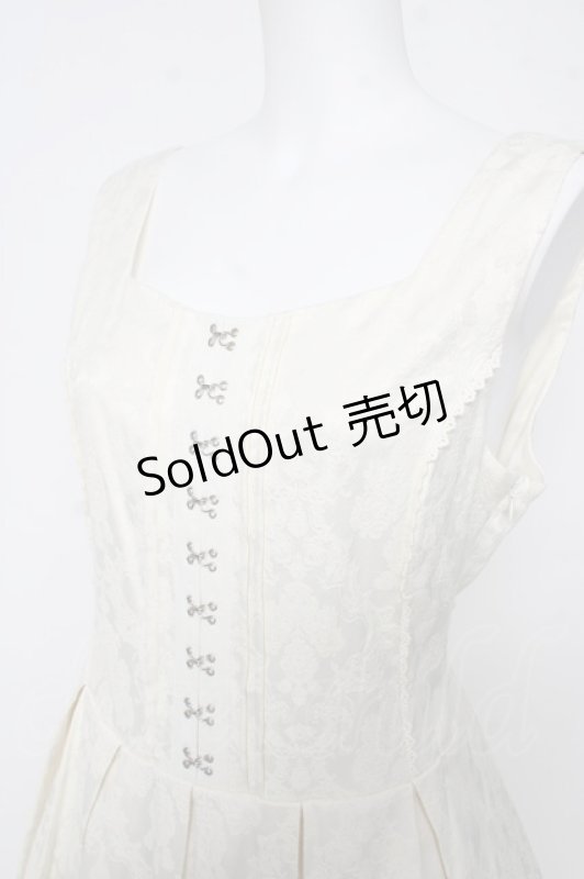 画像3: axes femme / コルセット風ジャカードジャンパースカート F 生成り Y-26-03-06-154-AX-OP-SZ-ZY (3)