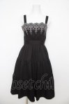 画像1: axes femme POETIQUE / スカラップ刺繍キャミワンピース M 黒 Y-26-03-06-157-AX-OP-SZ-ZI (1)