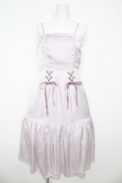 画像1: axes femme POETIQUE / レースアップロングキャミワンピース  ラベンダー Y-26-03-06-158-AX-OP-SZ-ZY