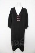 axes femme / チャイナ釦ゆったりロングワンピース M 黒 Y-26-03-06-162-AX-OP-SZ-ZY