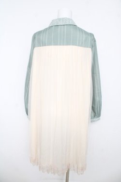 画像2: axes femme / バックシャンストライプチュニ M グリーン Y-26-03-06-163-AX-OP-SZ-ZY