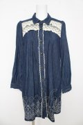 axes femme / 刺繍入りバクシフォンデニムチュニ M インディゴ Y-26-03-06-165-AX-OP-SZ-ZY