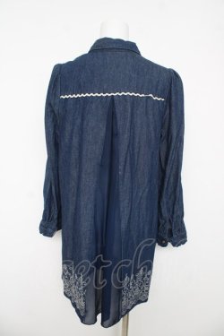 画像2: axes femme / 刺繍入りバクシフォンデニムチュニ M インディゴ Y-26-03-06-165-AX-OP-SZ-ZY