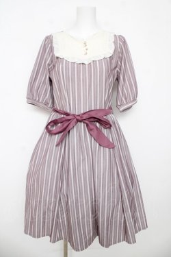 画像1: axes femme / ブロッキングストライプワンピース  グレー Y-26-03-06-168-AX-OP-SZ-ZY