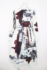 画像1: axes femme Nostalgic / パッチワーク街柄ワンピース  白 Y-26-03-06-169-LO-OP-SZ-ZS (1)