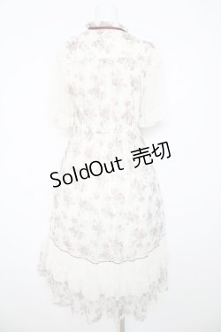 画像2: axes femme / フラワープリントレーシーワンピース  白×ピンク Y-26-03-06-170-AX-OP-SZ-ZY